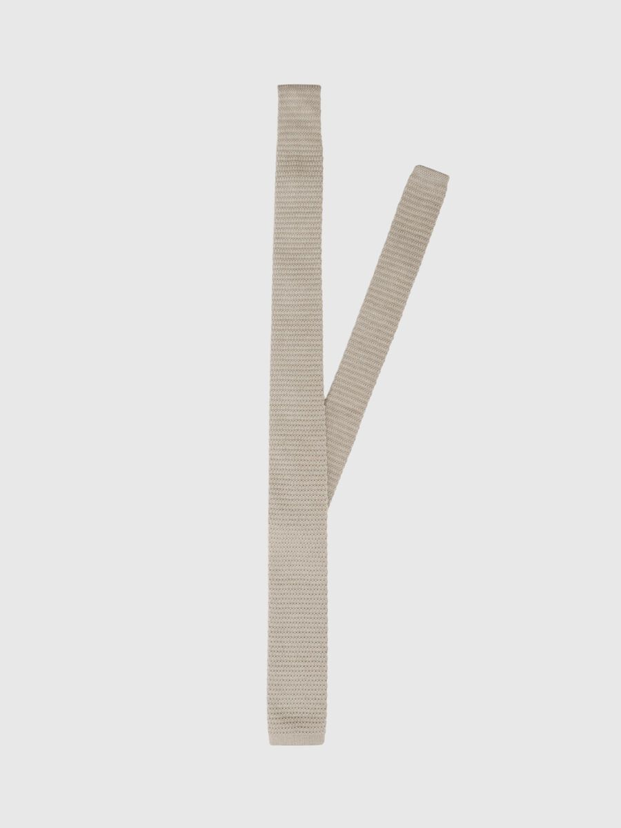 Selected KNITTED  TIE, Sandshell, highres - 16094460_Sandshell_001.jpg