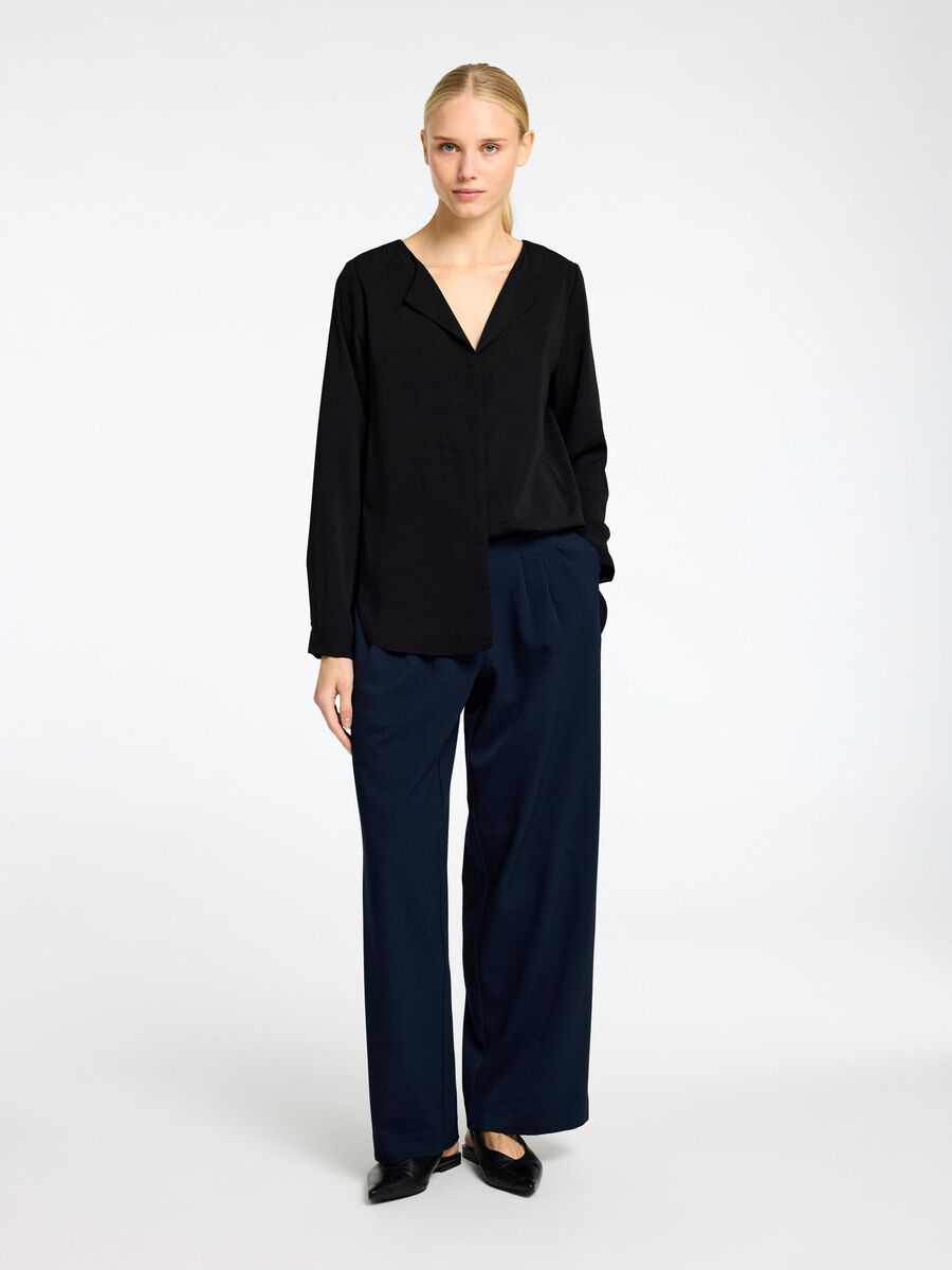Selected LONG SLEEVED SHIRT, Black, highres - 16095536_Black_005.jpg