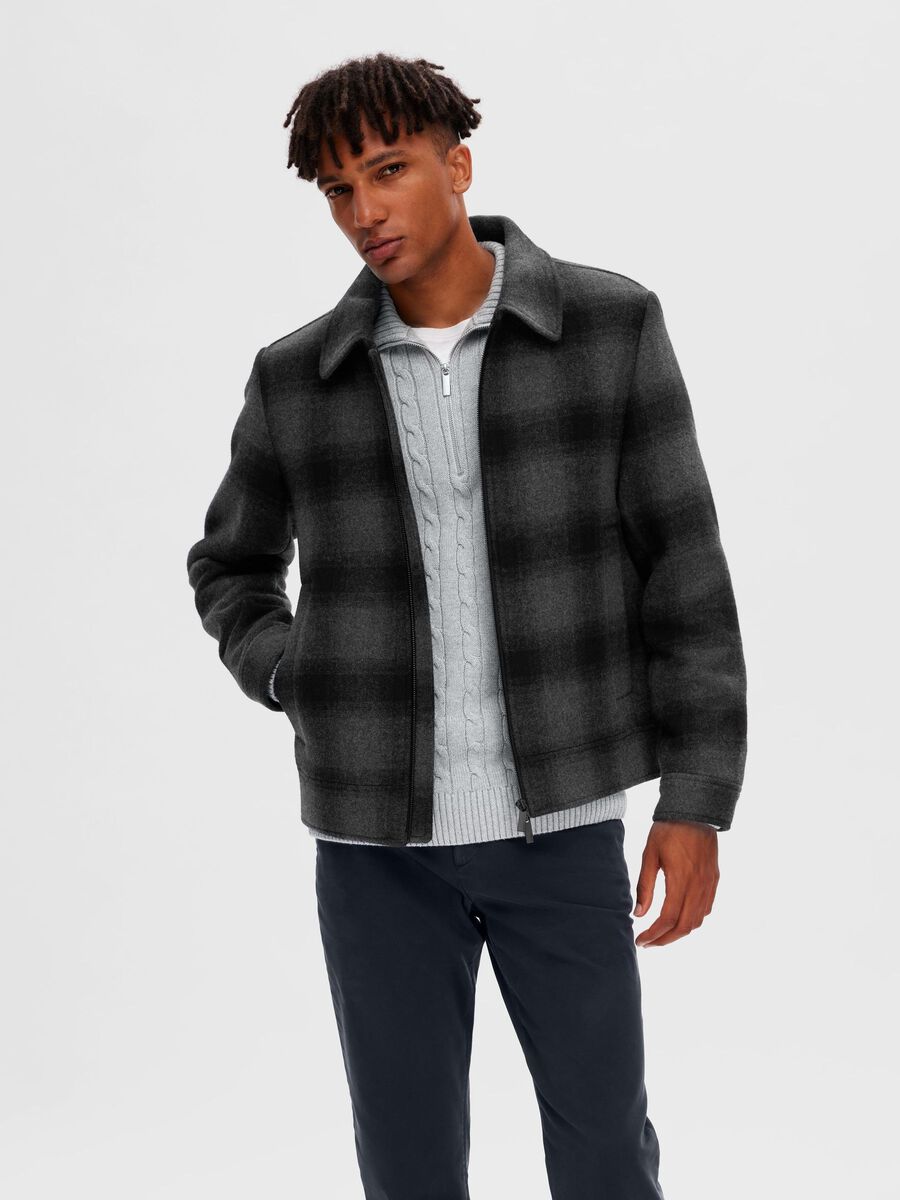 Selected SLEEK WOOL BLEND JACKET, Dark Grey Melange, highres - 16089398_DarkGreyMelange_1030872_003.jpg