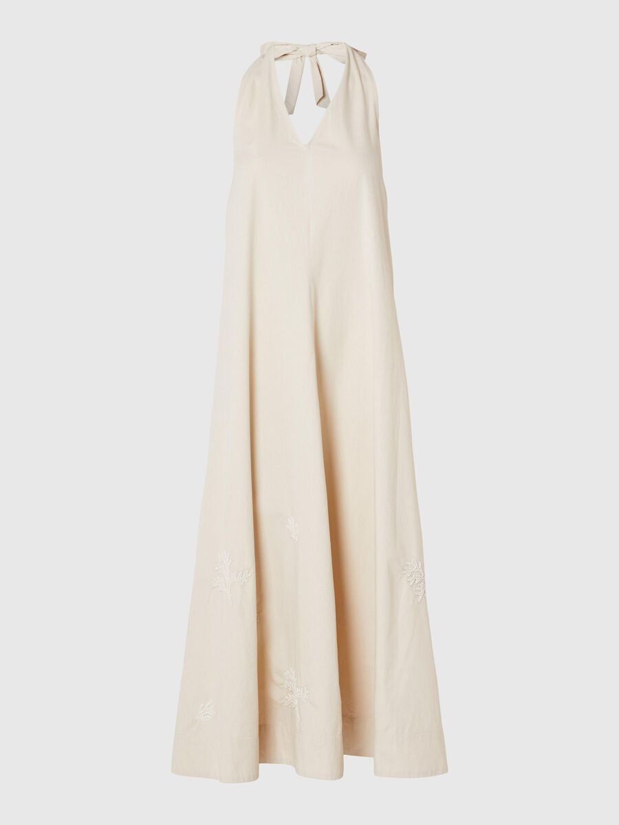 Selected HALTER NECK MAXI DRESS, Sandshell, highres - 16094118_Sandshell_001.jpg