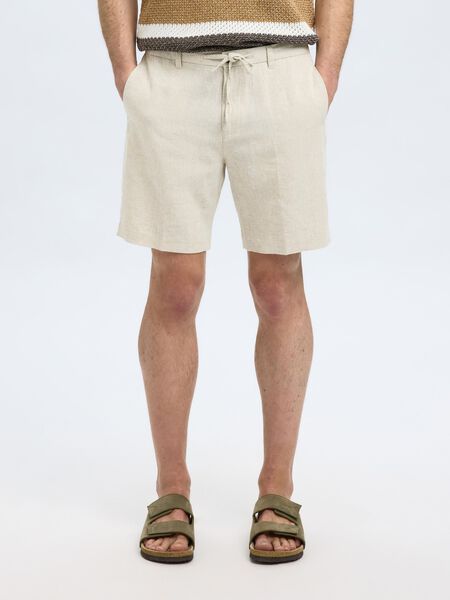 Selected REGULAR FIT SHORTS AUS LEINENGEMISCH, Pure Cashmere, highres - 16097604_PureCashmere_1183222_003.jpg