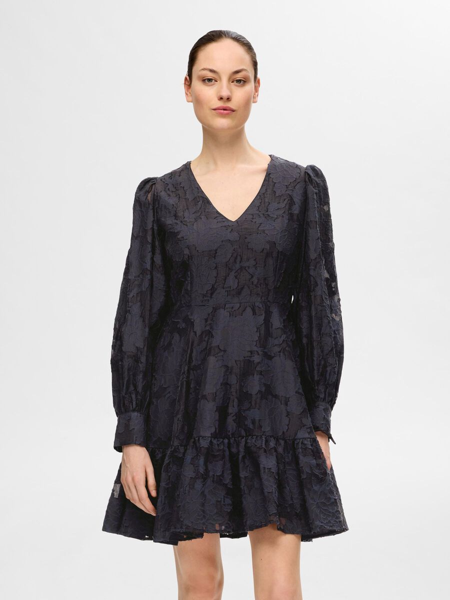 Selected LONG-SLEEVED FLORAL MINI DRESS, Dark Sapphire, highres - 16094189_DarkSapphire_003.jpg