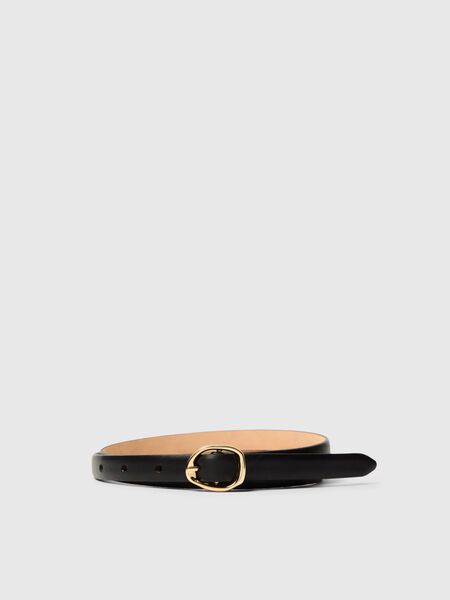 Selected THIN LEATHER BELT, Black, highres - 16097333_Black_002.jpg