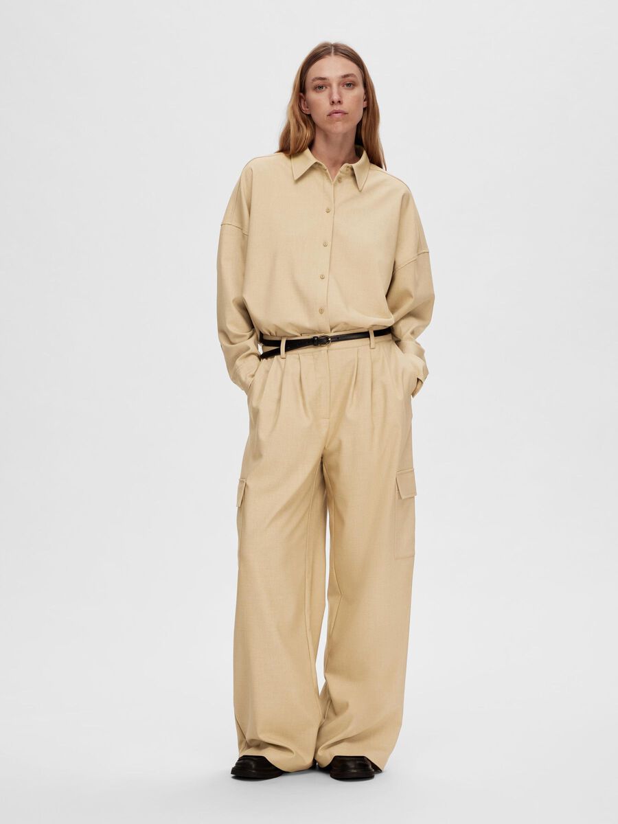 Selected WIDE LEG CARGO BROEK, Cornstalk, highres - 16091996_Cornstalk_1068339_005.jpg