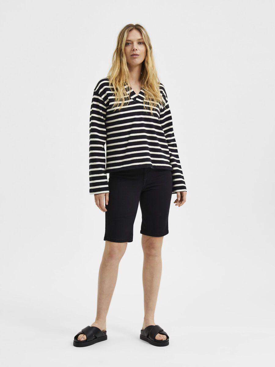 Selected STRIPED KNITTED JUMPER, Black, highres - 16084489_Black_930932_005.jpg