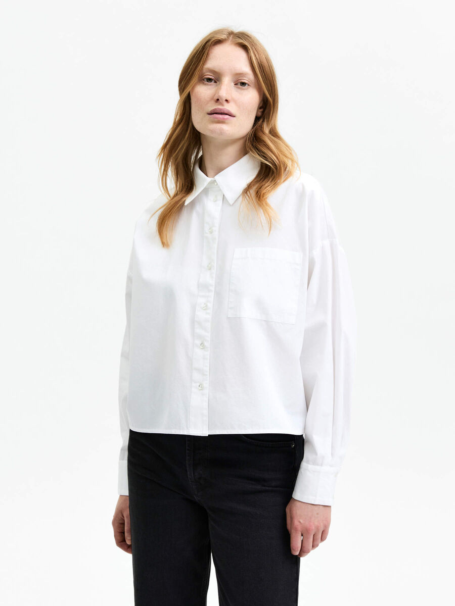 Selected CORTE CROPPED CAMISA, Bright White, highres - 16085541_BrightWhite_003.jpg