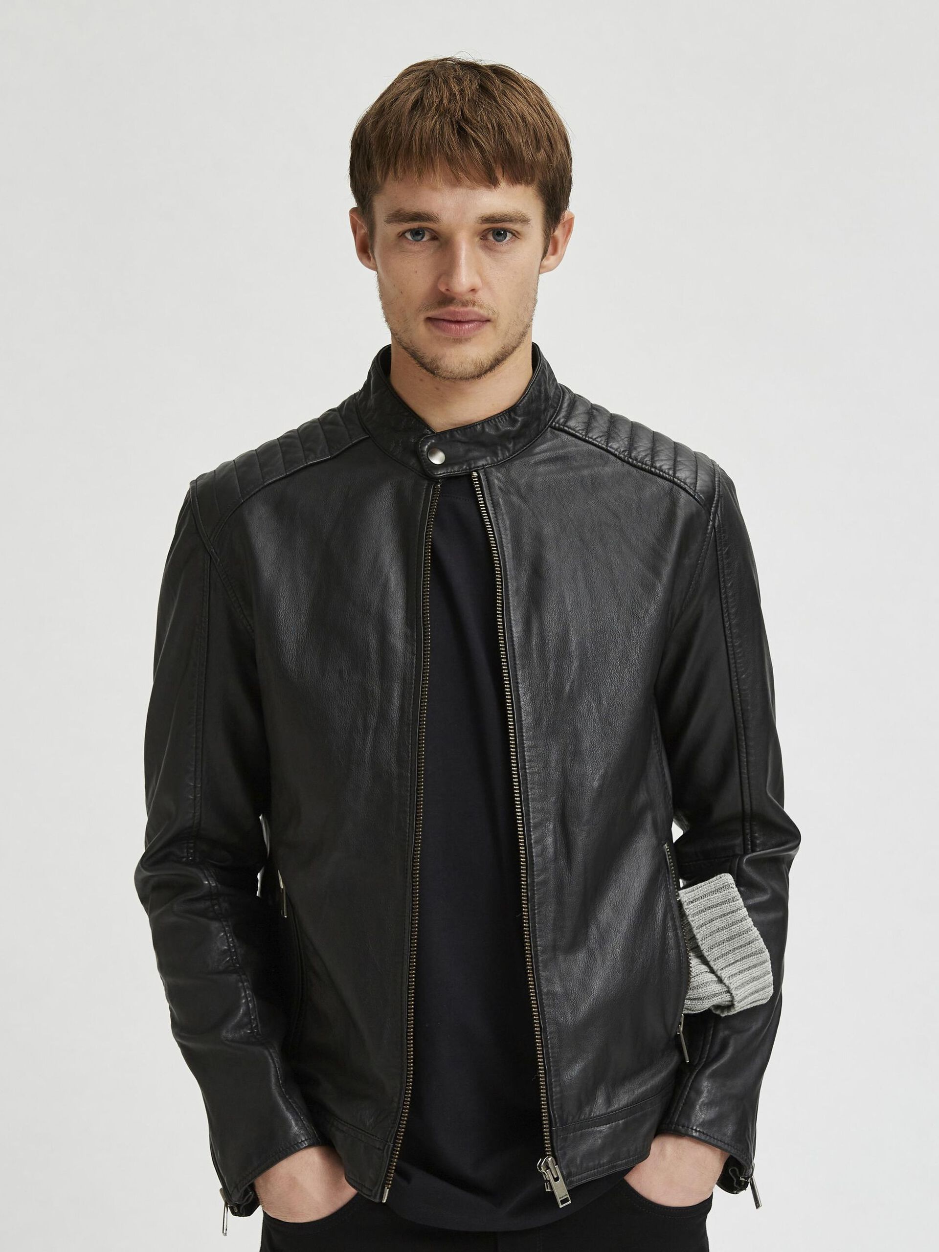 Racer leather jacket | Selected