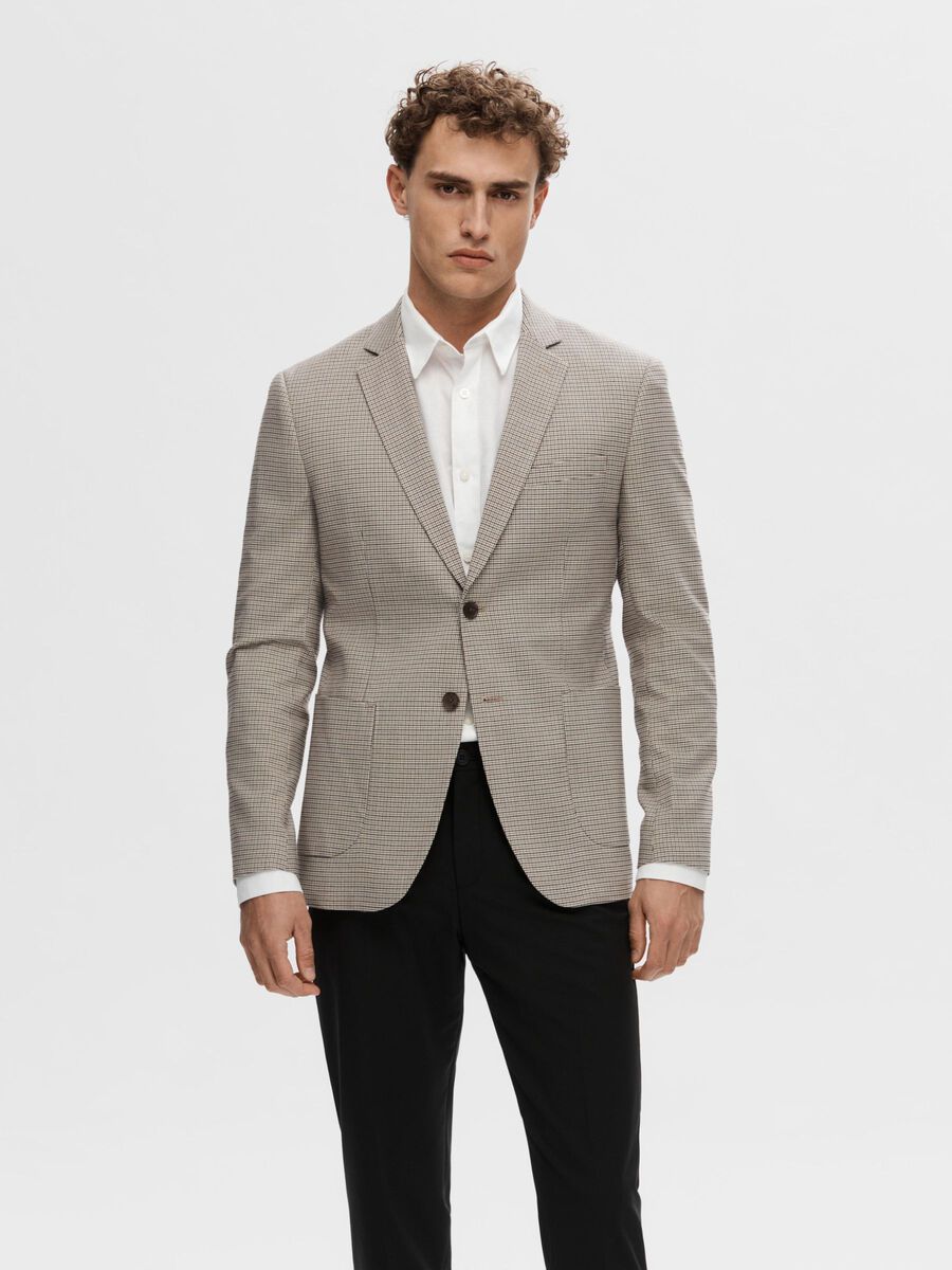 Selected CHECKED SLIM FIT BLAZER, Sand, highres - 16092807_Sand_1088438_003.jpg