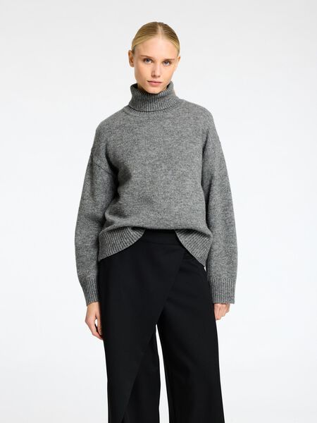 Selected ULLBLANDNING POLOKRAGE TRÖJA, Medium Grey Melange, highres - 16097967_MediumGreyMelange_003.jpg