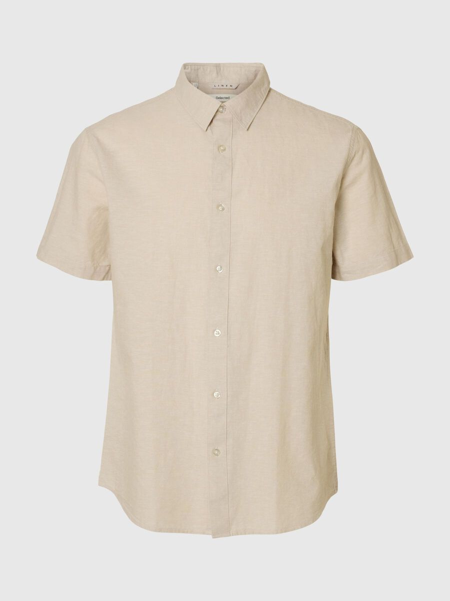 Selected CLASSIC SHORT SLEEVED SHIRT, Pure Cashmere, highres - 16092495_PureCashmere_001.jpg
