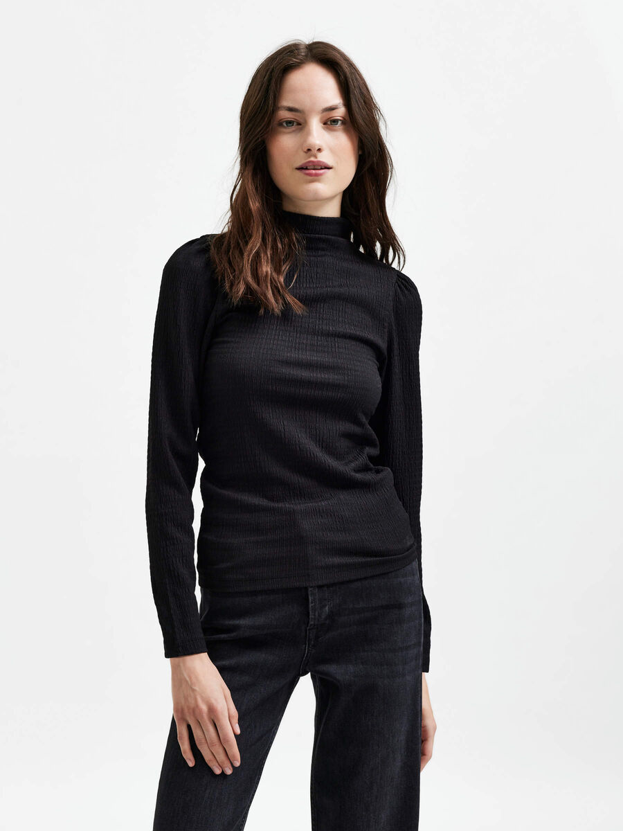 Selected LANGE MOUWEN TOP, Black, highres - 16085690_Black_003.jpg