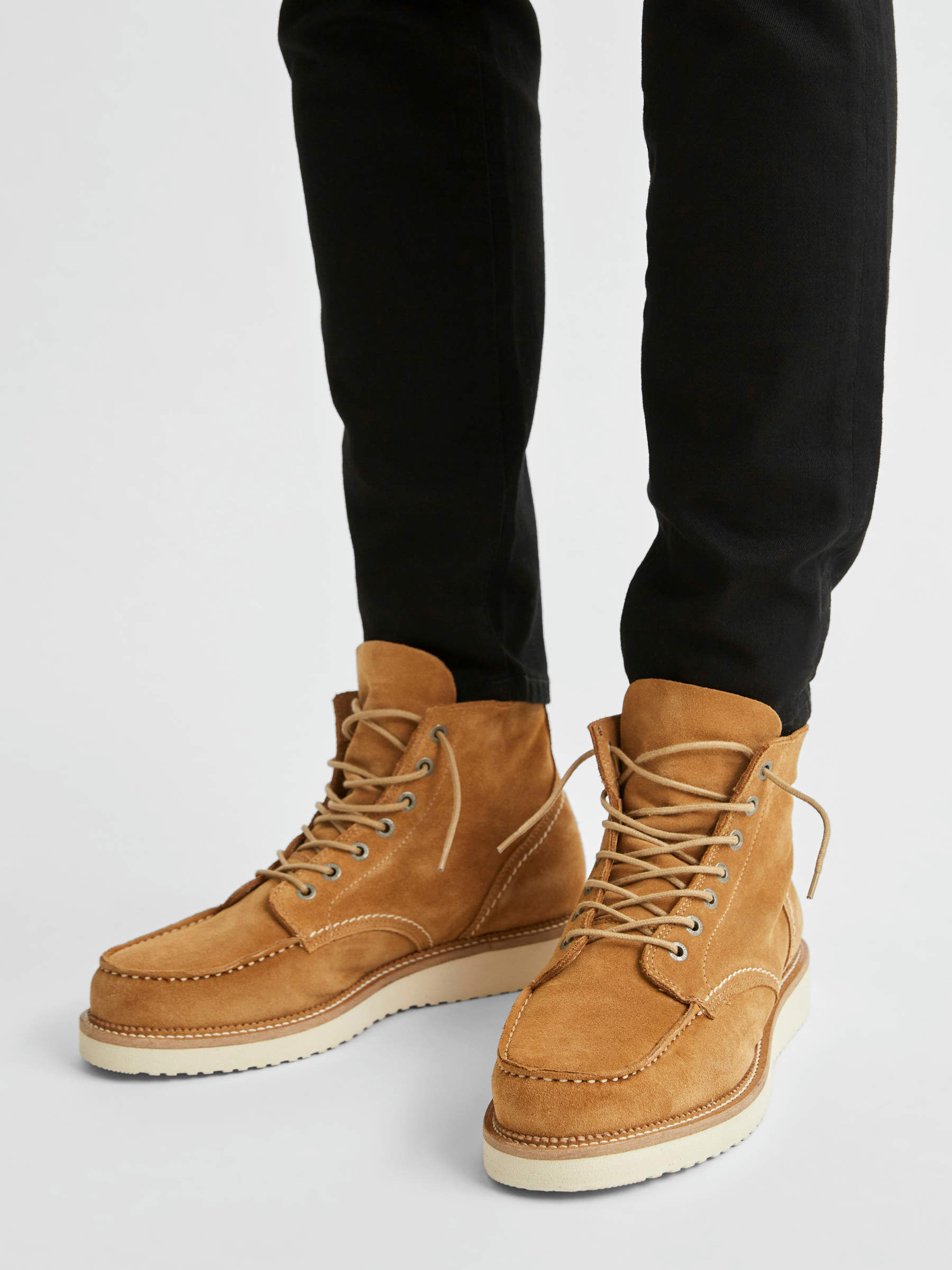 SUEDE MOC TOE SHOES Brown SELECTED HOMME