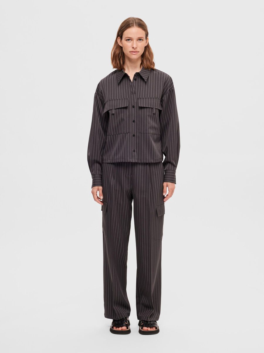 Selected PINSTRIPE CARGO TROUSERS, Magnet, highres - 16092648_Magnet_1084484_005.jpg