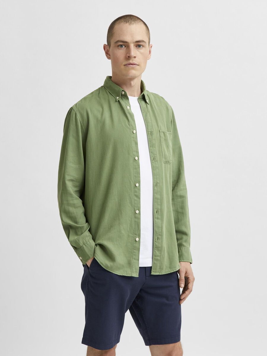 Selected BUTTON-DOWN - SHIRT, Vineyard Green, highres - 16071914_VineyardGreen_003.jpg
