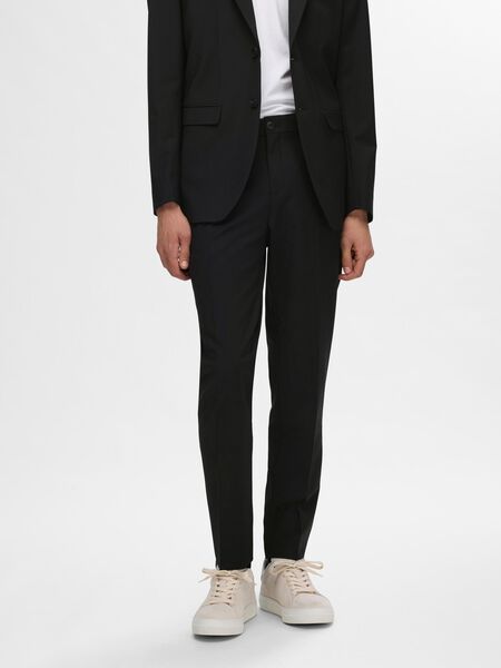 Selected COUPE SLIM EN LAINE MÉLANGÉE PANTALON DE COSTUME, Black, highres - 16085258_Black_003.jpg