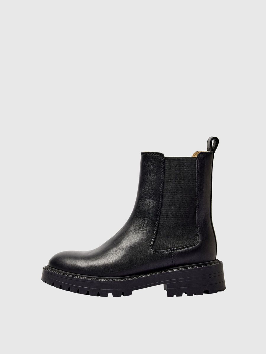 Selected LEATHER CHELSEA BOOTS, Black, highres - 16094515_Black_001.jpg