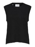 Selected COL ROND GILET TRICOTÉ, Black, highres - 16082202_Black_001.jpg