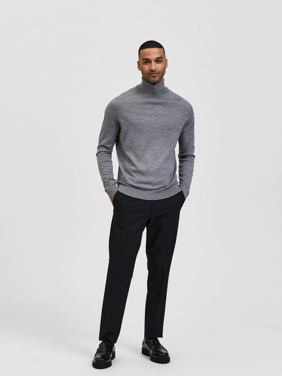 Selected SLIM FIT TURTLENECK, Titanium, highres - 16084840_Titanium_940836_005.jpg