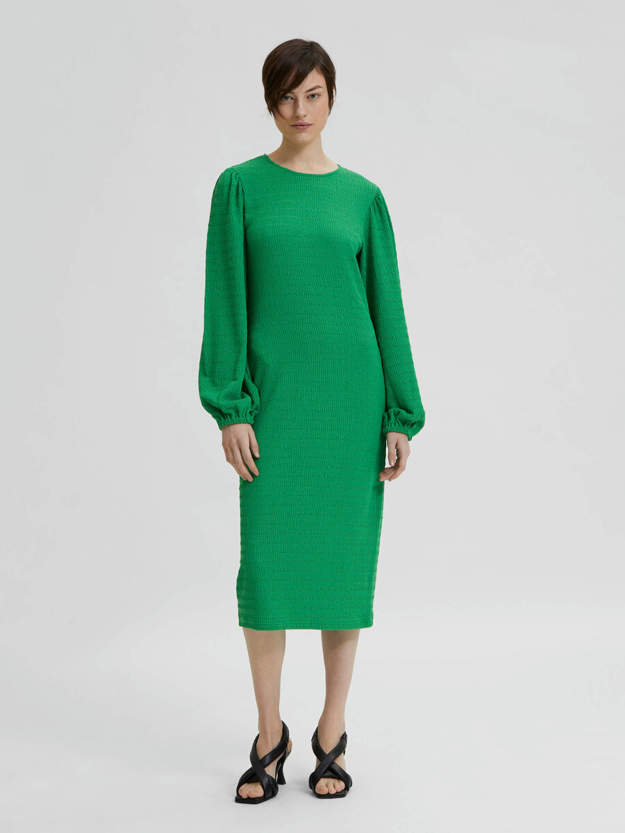 Selected LONG SLEEVED MIDI DRESS, Kelly Green, highres - 16085963_KellyGreen_003.jpg