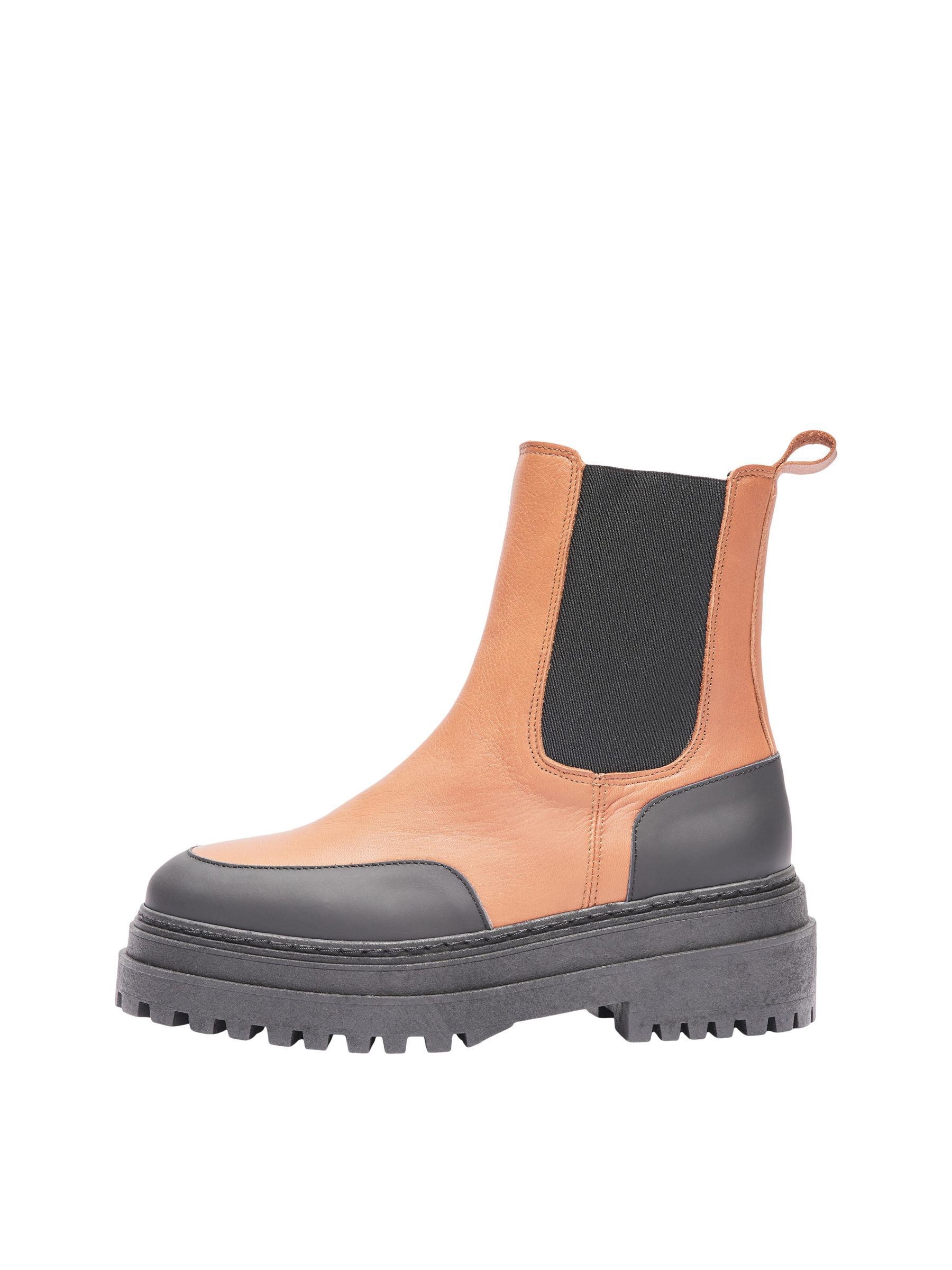 CHUNKY CHELSEA BOOTS Brown SELECTED FEMME