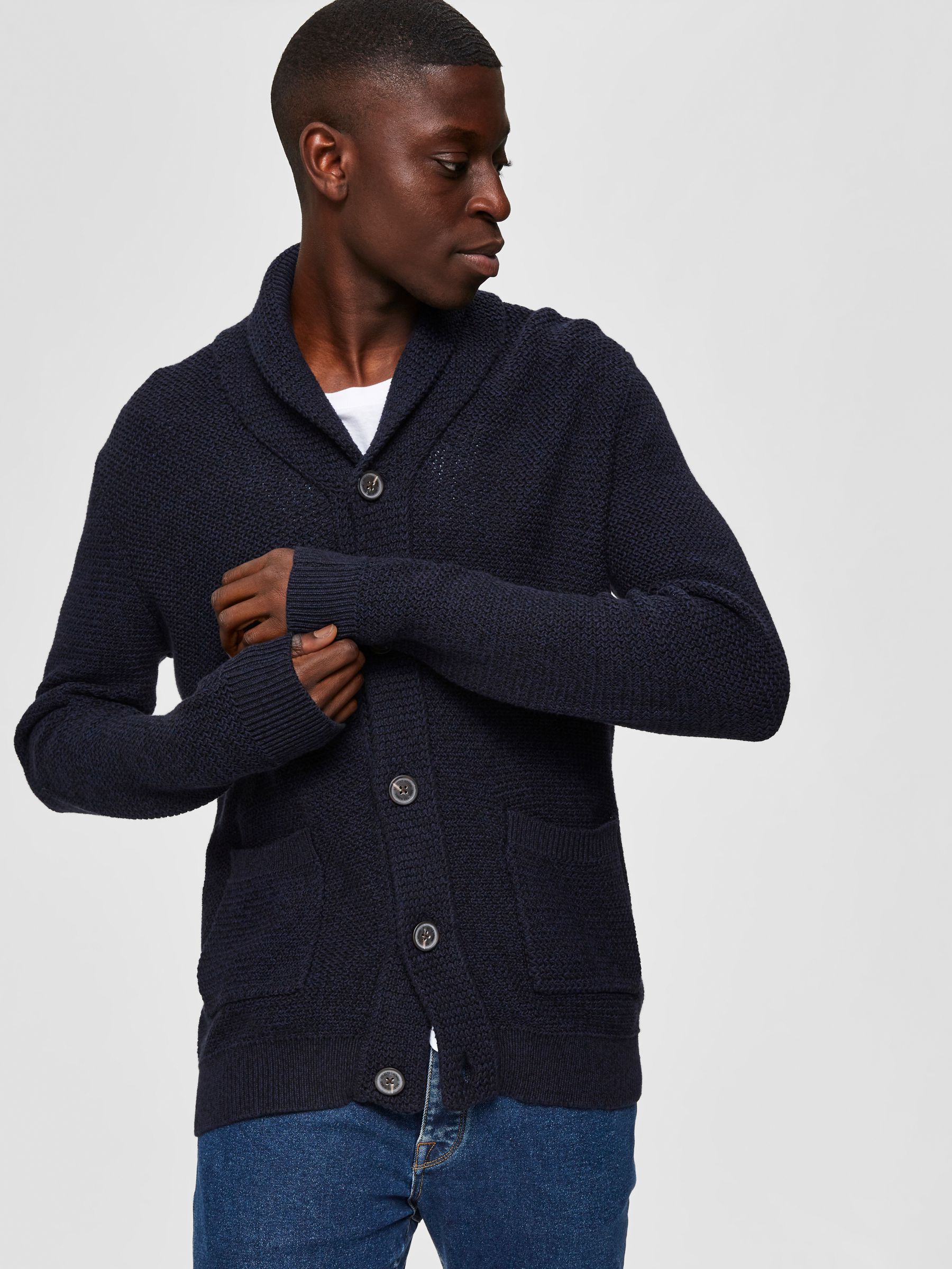 Mens shawl online neck cardigan