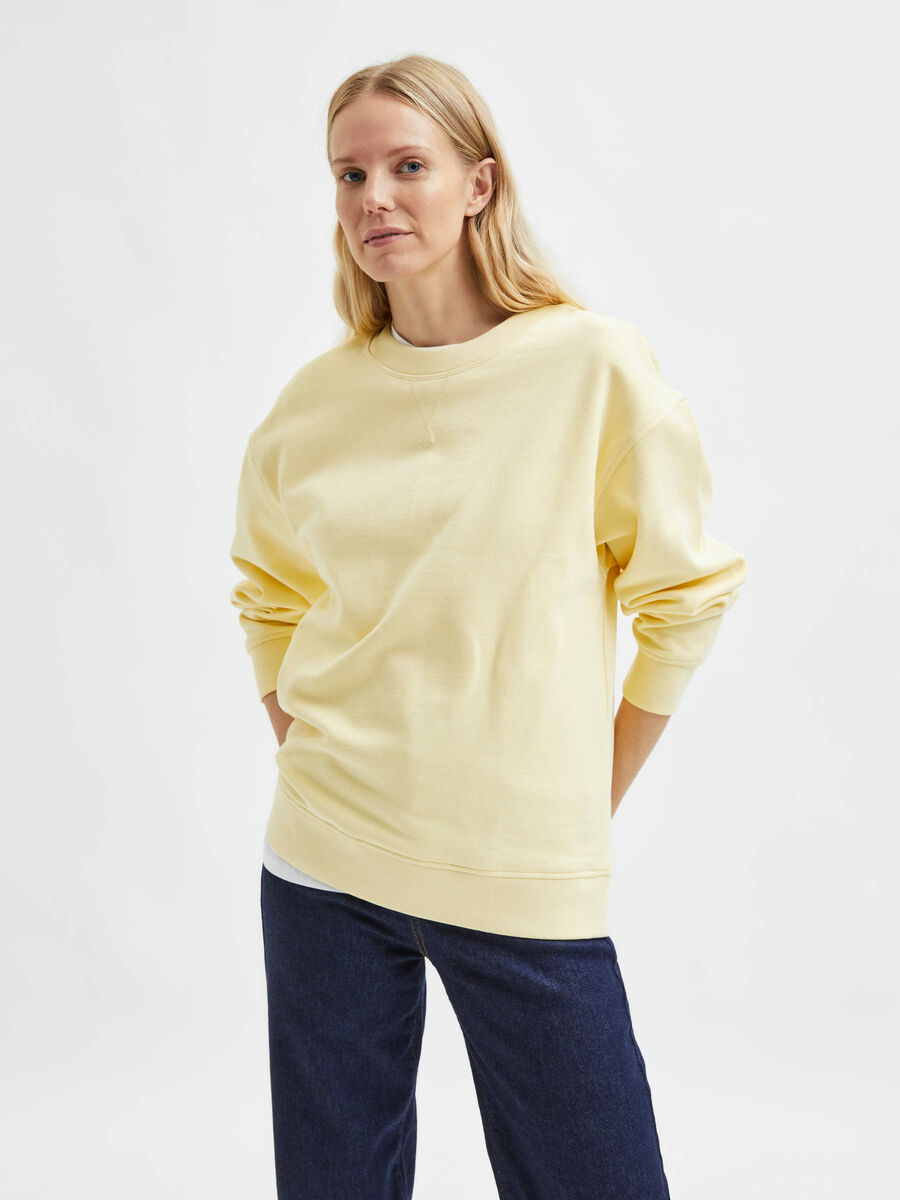 Selected NORMES SÉLECTIONNÉES EN COTON BIOLOGIQUE SWEAT-SHIRT, Double Cream, highres - 16082418_DoubleCream_003.jpg
