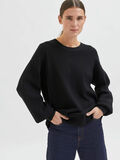 Selected BALLOON SLEEVED KNITTED PULLOVER, Black, highres - 16082528_Black_008.jpg