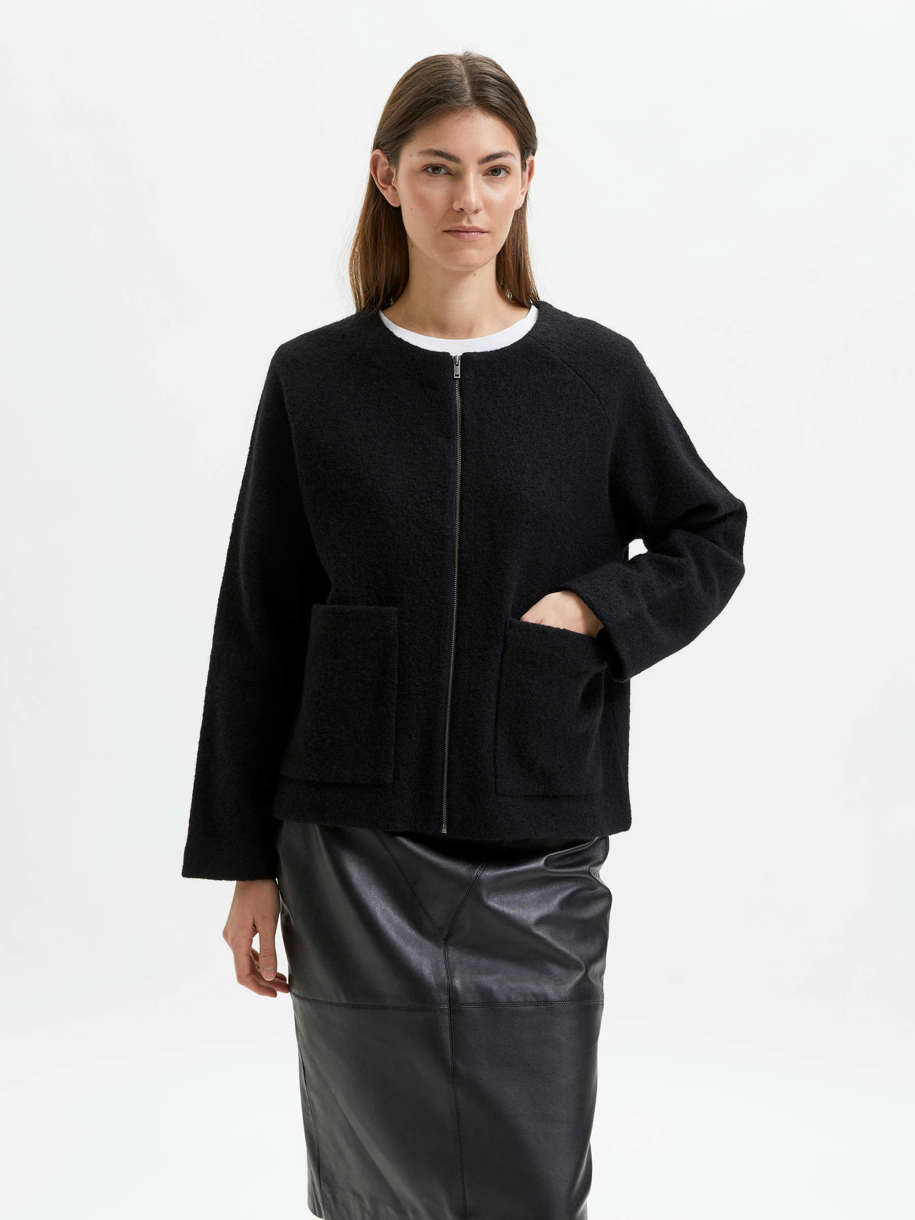 boiled wool cardigan