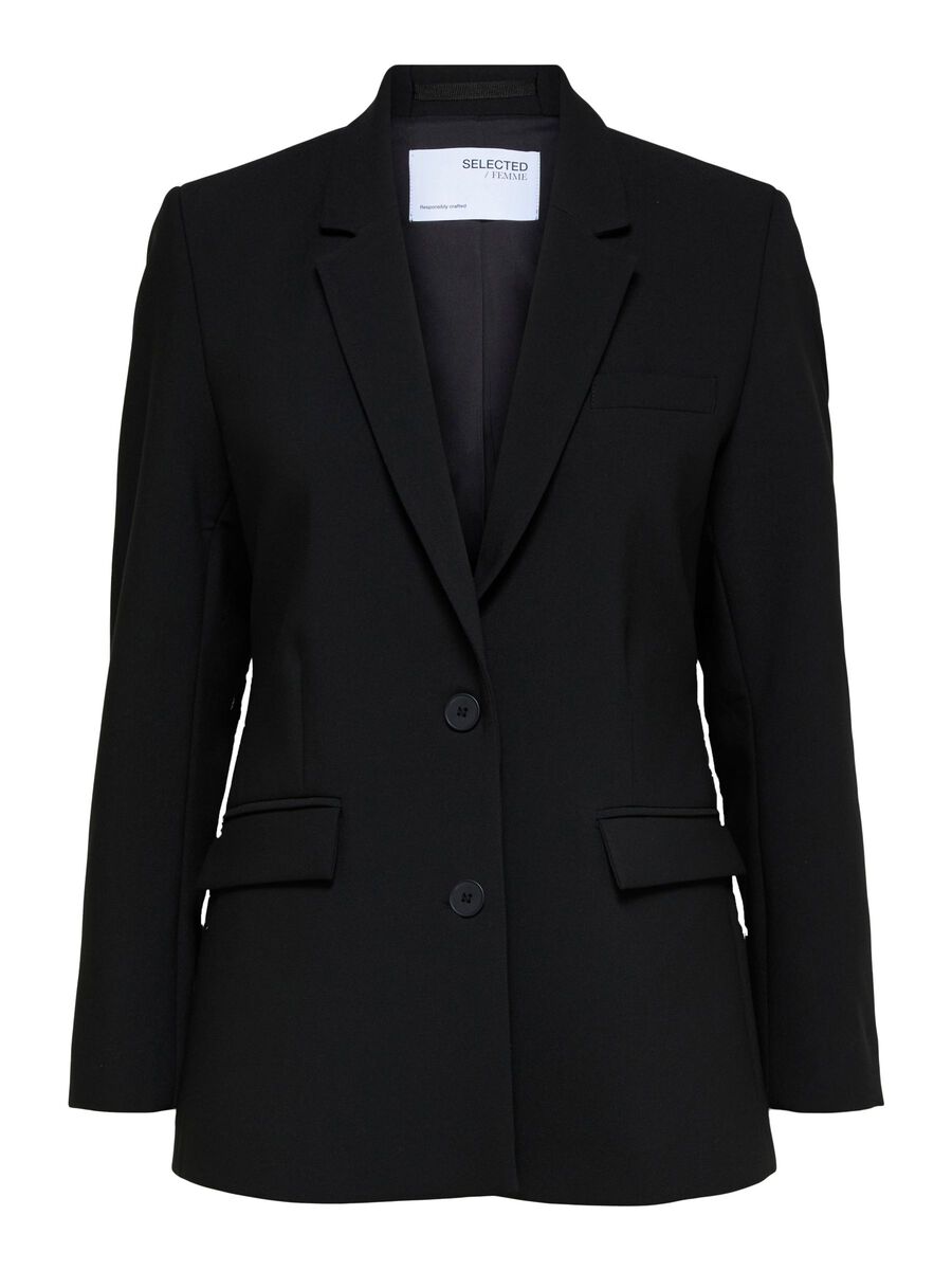 Selected KLASSIEKE SINGLE-BREASTED BLAZER, Black, highres - 16074076_Black_001.jpg