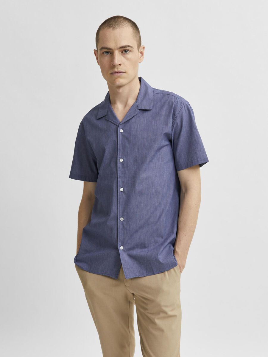 Selected ORGANIC COTTON RESORT SHIRT, Dark Navy, highres - 16078960_DarkNavy_860976_003.jpg