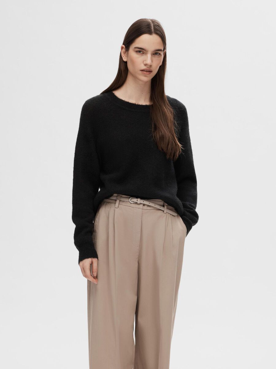 Selected LONG-SLEEVED KNITTED JUMPER, Black, highres - 16074482_Black_003.jpg