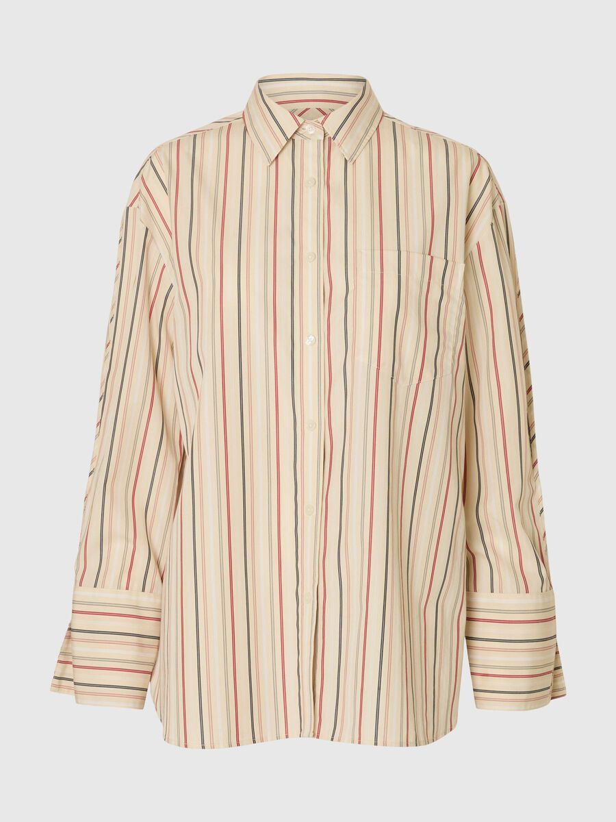 Selected OVERSIZED STRIPED SHIRT, Birch, highres - 16099051_Birch_1214465_001.jpg