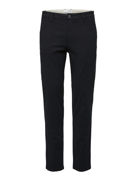 Selected SLIM FIT ORGANIC COTTON-STRETCH TROUSERS, Black, highres - 16080596_Black_001.jpg