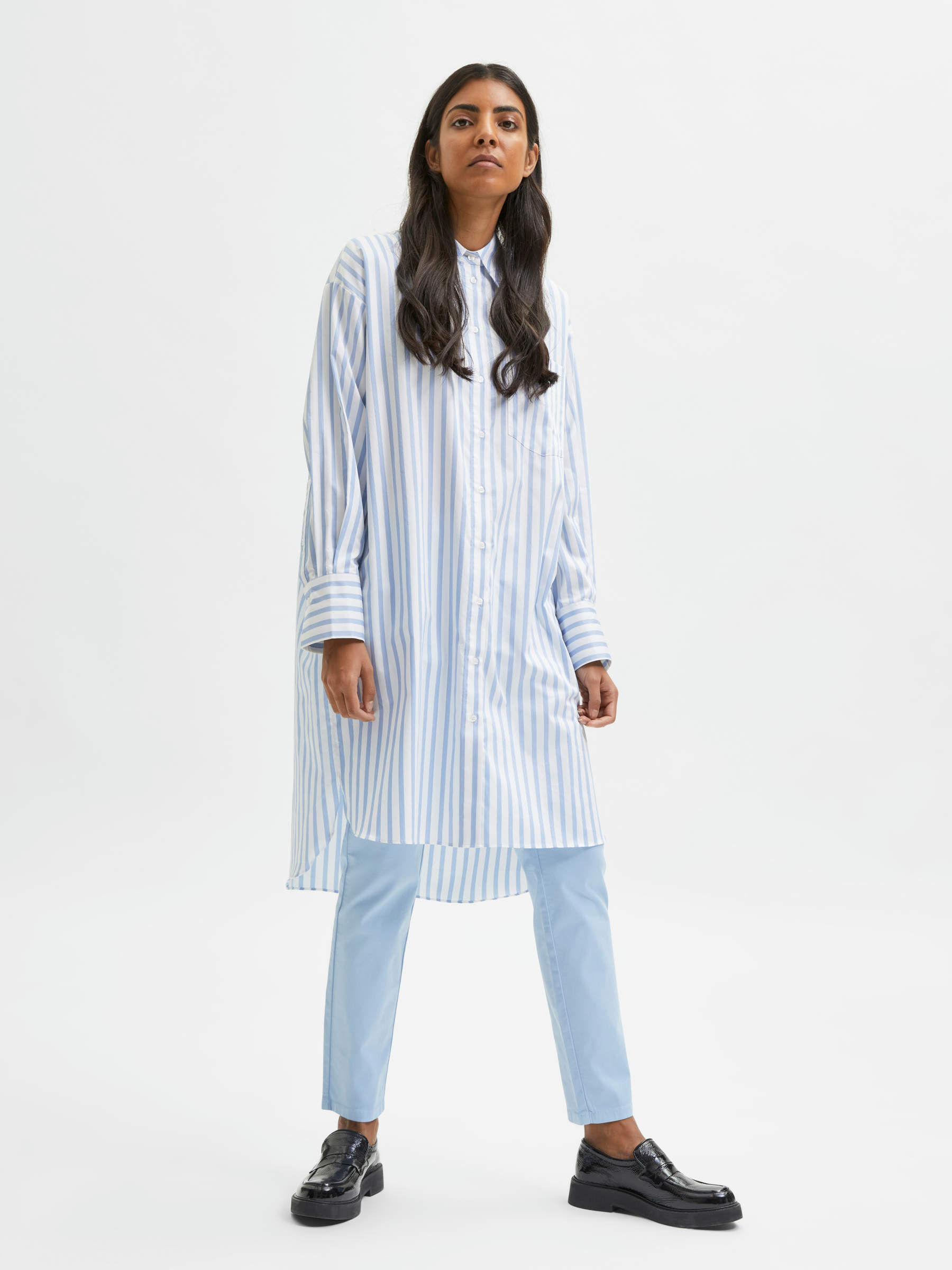 White LONGLINE SHIRT | Selected®
