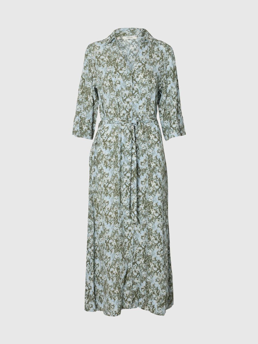 Selected VISCOSE ROBE LONGUE, Deep Lichen Green, highres - 16100198_DeepLichenGreen_1239573_001.jpg