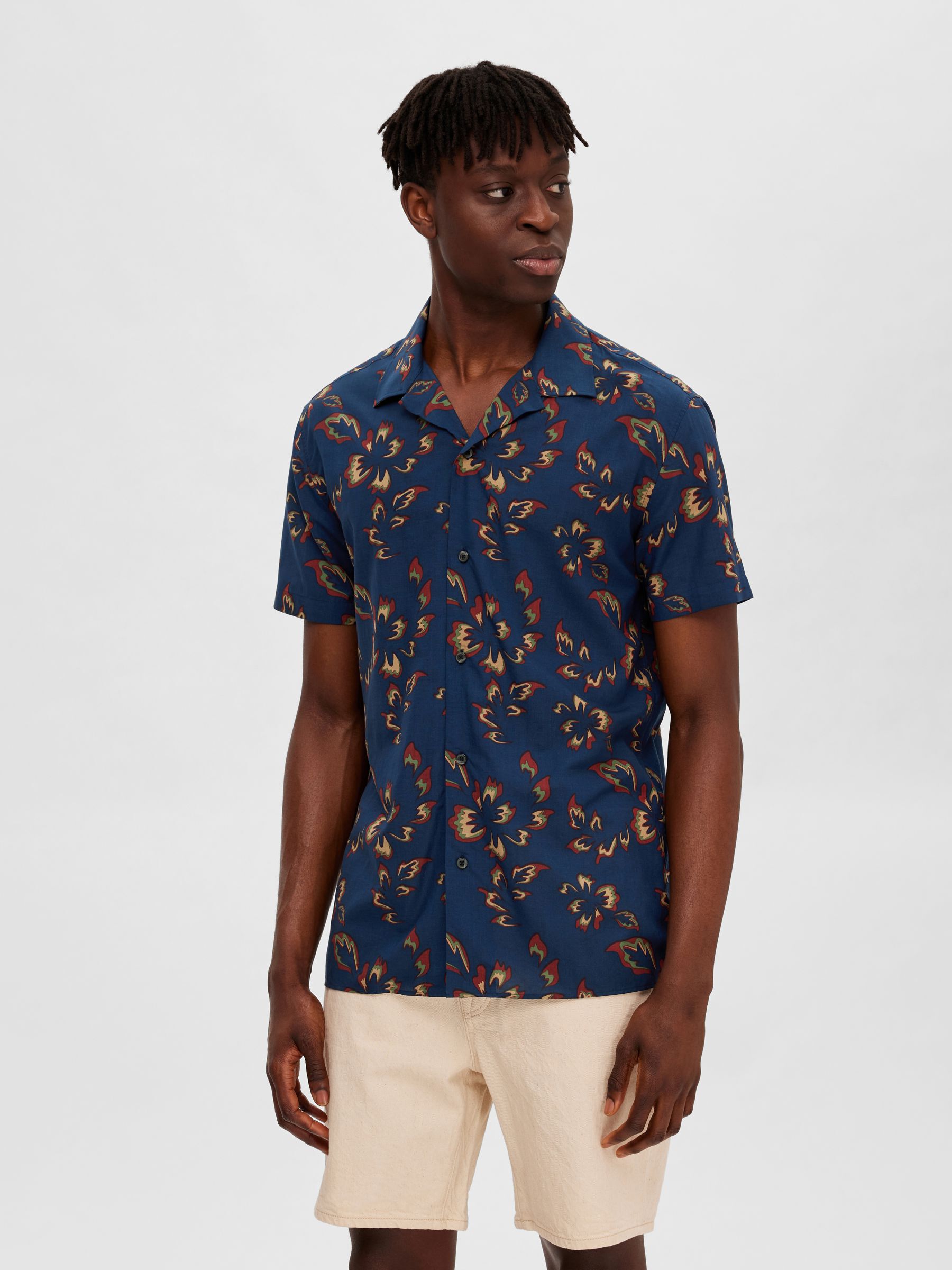 Blue floral shirt sale