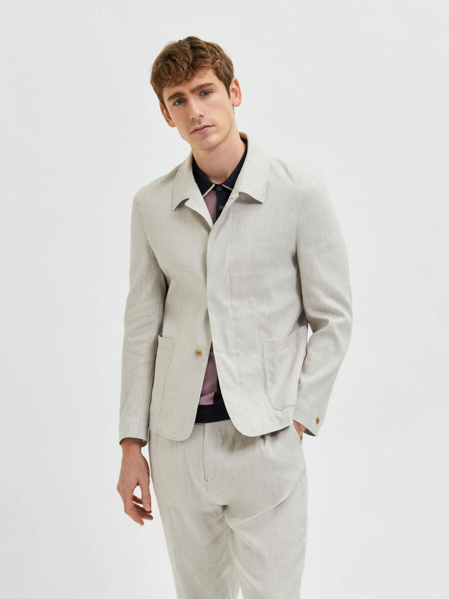 Selected LINEN BLAZER, Sand, highres - 16084614_Sand_003.jpg
