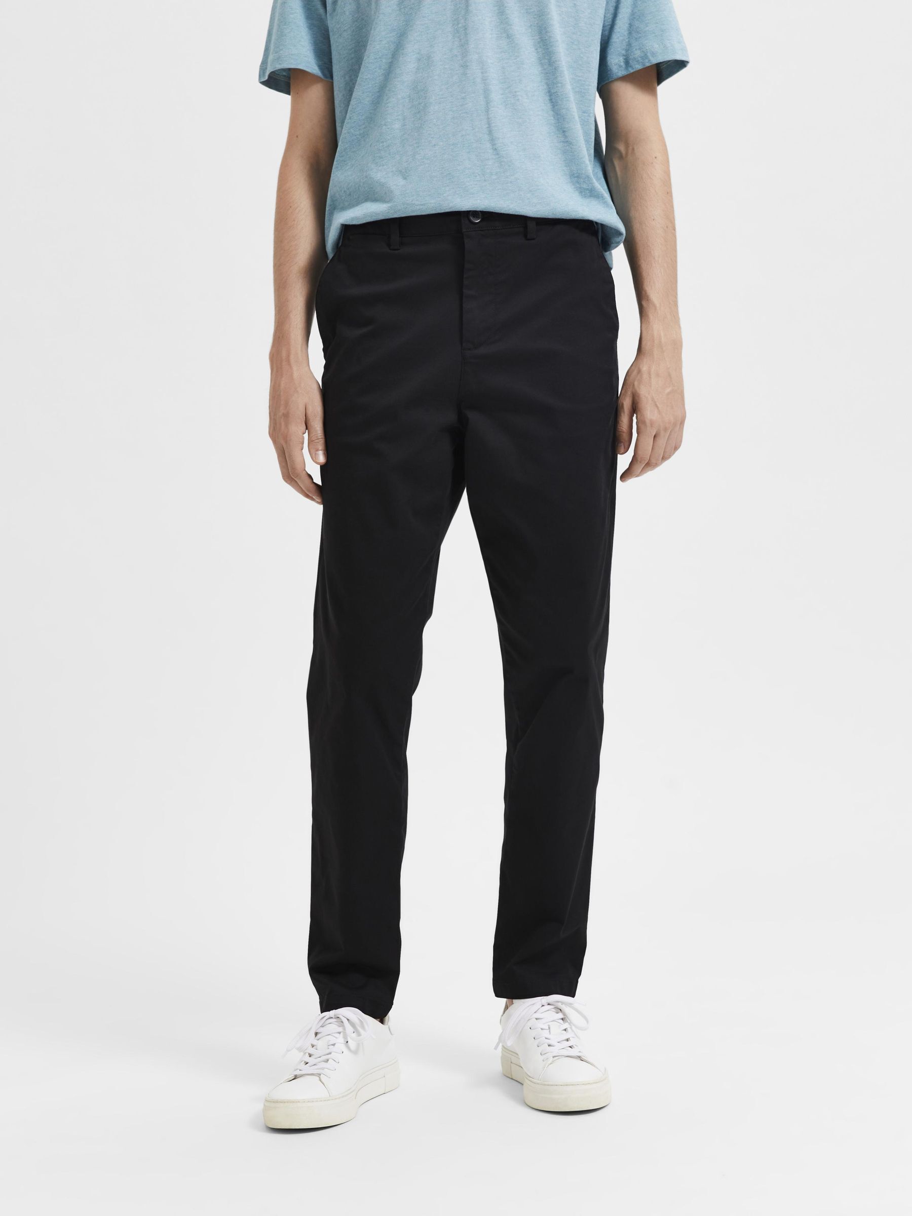 172 SLIM TAPERED FIT FLEX CHINOS Black SELECTED HOMME