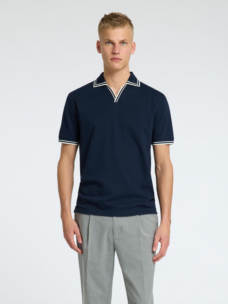 Selected SHORT SLEEVED POLO SHIRT, Sky Captain, highres - 16095731_SkyCaptain_003.jpg