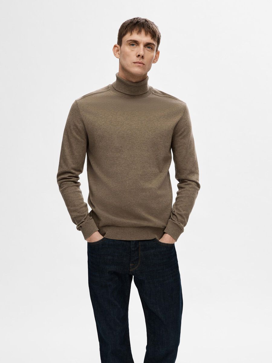 Selected LANGÆRMET RULLEKRAVE PULLOVER, Teak, highres - 16074684_Teak_779199_003.jpg