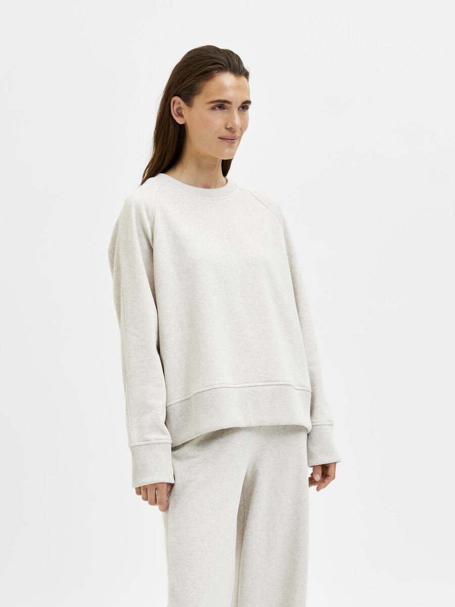 Selected MANCHES LONGUES SWEAT-SHIRT, Sand, highres - 16080891_Sand_876927_003.jpg