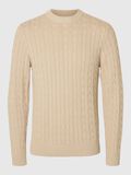 Selected CABLE KNIT KNITTED JUMPER, Oatmeal, highres - 16087876_Oatmeal_001.jpg