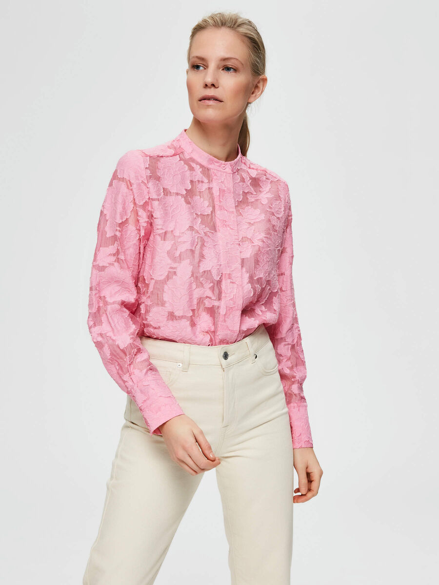 Selected ROMANTIC MANDARIN COLLAR - SHIRT, Rosebloom, highres - 16072506_Rosebloom_003.jpg