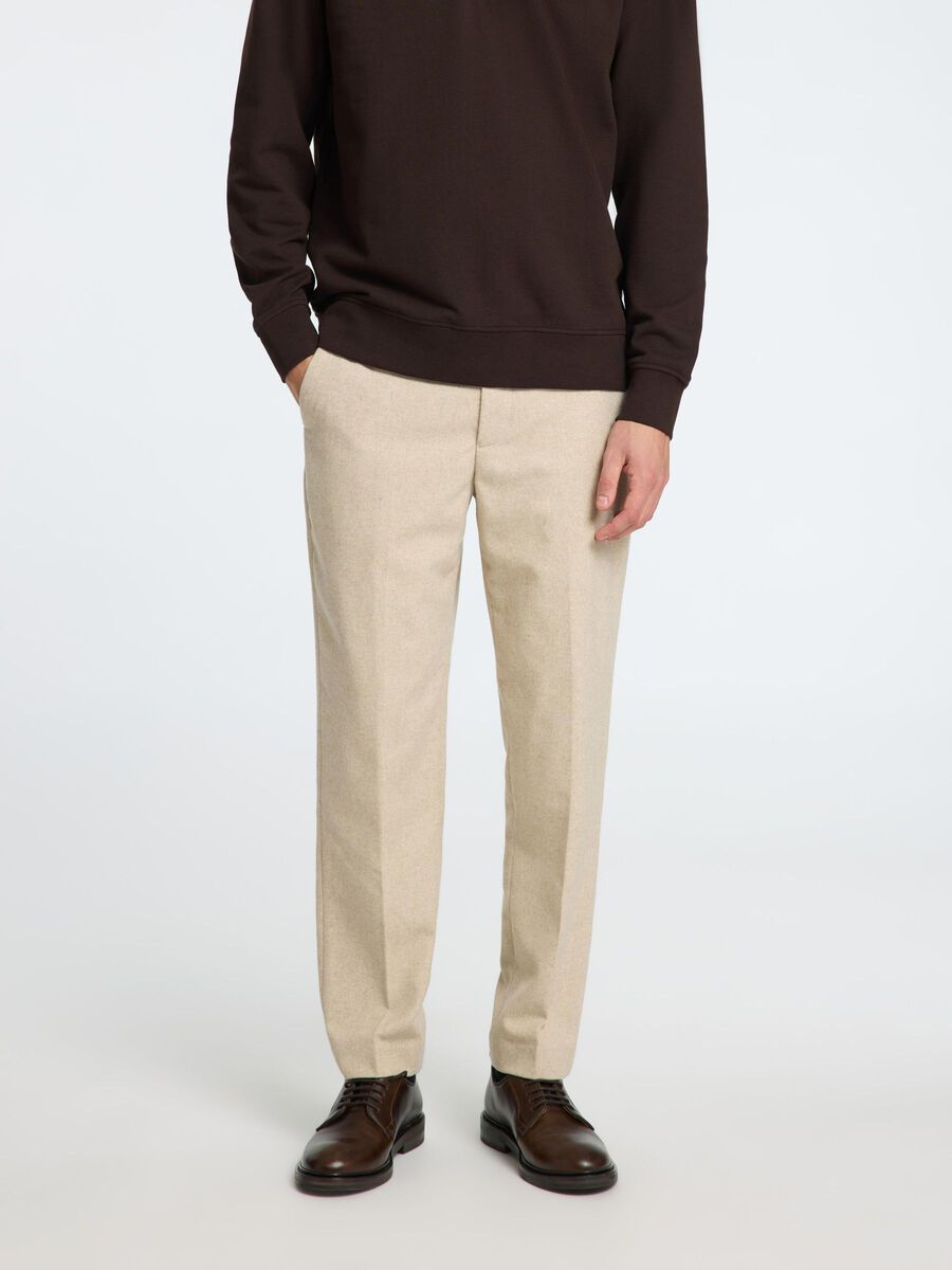Selected 196 STRAIGHT FIT TROUSERS, Light Grey Melange, highres - 16095629_LightGreyMelange_003.jpg