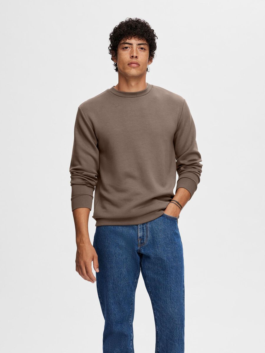 Selected VISKOSEBLANDING SWEATSHIRT, Morel, highres - 16092573_Morel_003.jpg