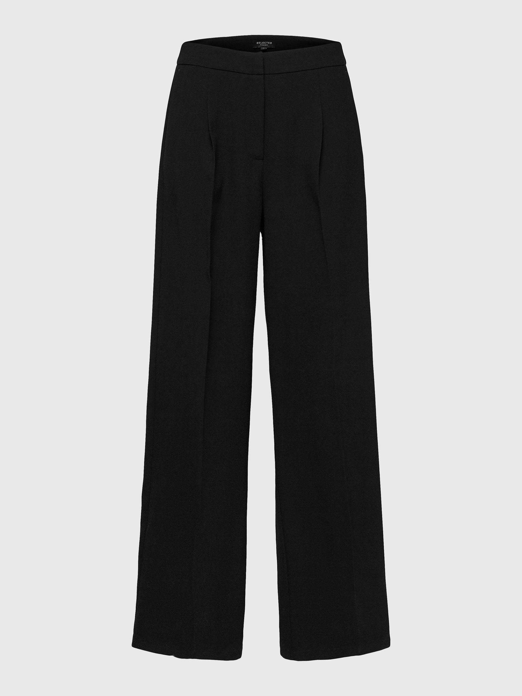 WOVEN WIDE LEG TROUSERS Black SELECTED FEMME