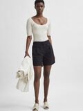 Selected TAILORED A-LINE LINEN SHORTS, Black, highres - 16078999_Black_008.jpg