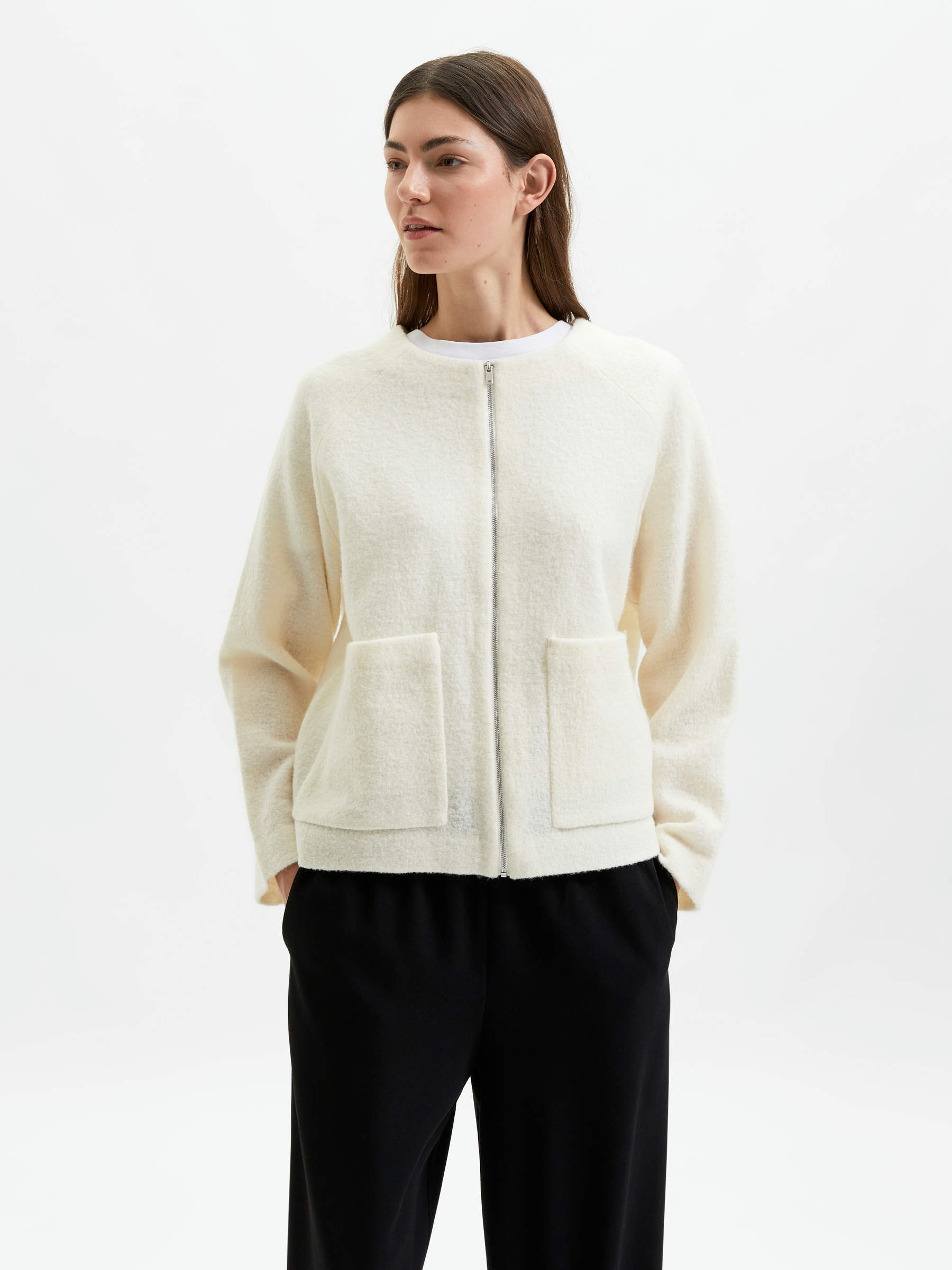 Boiled wool cardigan hotsell