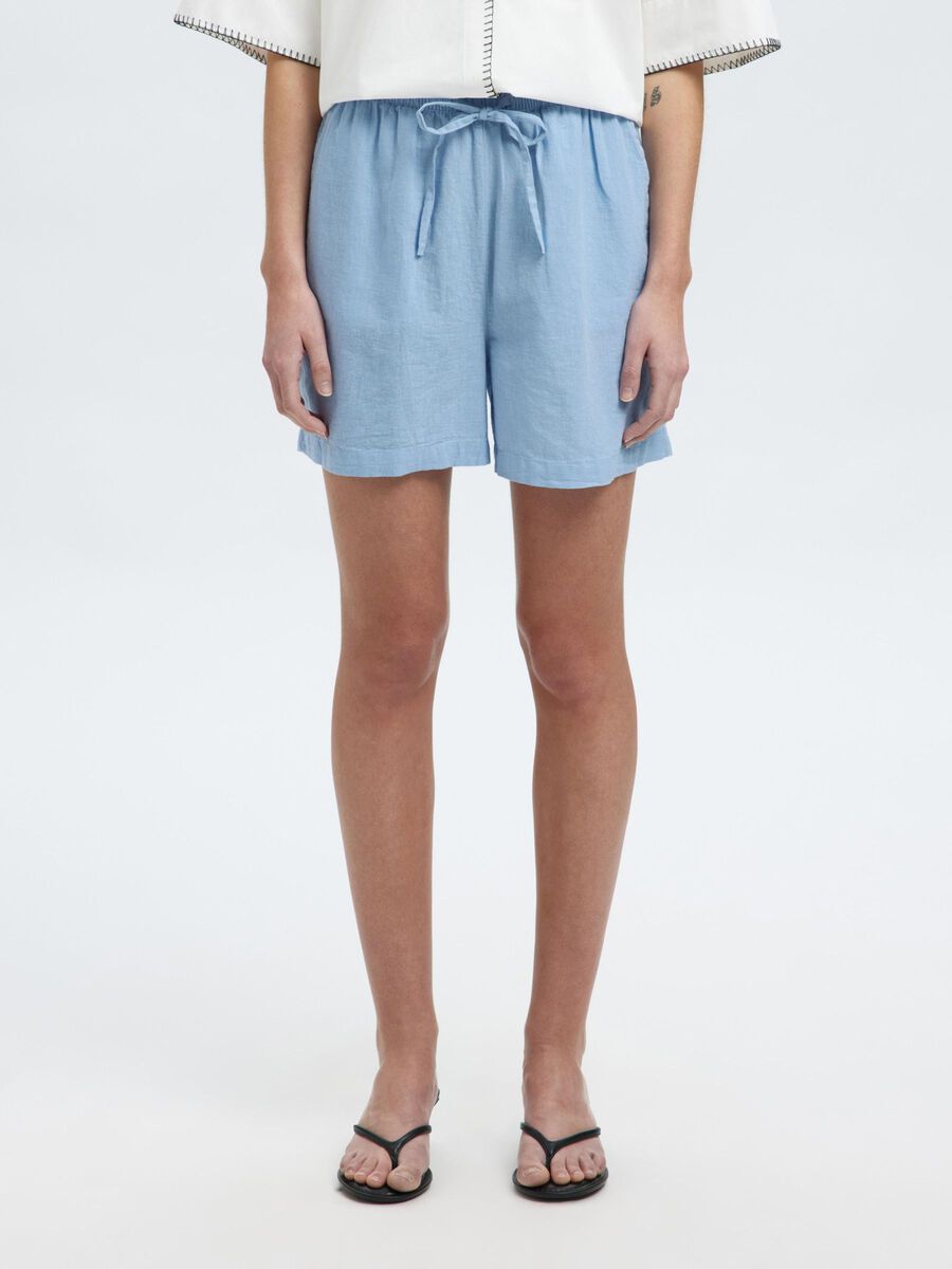 Selected MID WAIST SHORTS AUS LEINENGEMISCH, Cashmere Blue, highres - 16097919_CashmereBlue_1187486_003.jpg