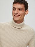 Selected TEXTURED ROLL NECK JUMPER, Oatmeal, highres - 16091739_Oatmeal_006.jpg